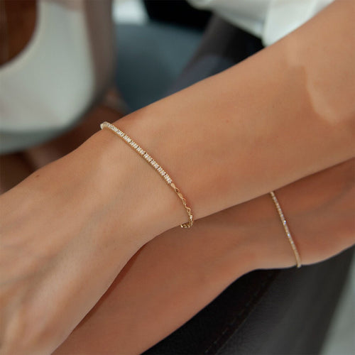 14K Solid Gold Diamond Bracelet