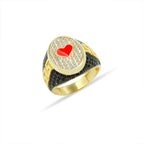 14K Solid Gold Poker Ring