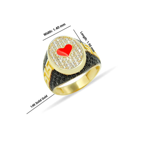 14K Solid Gold Poker Ring