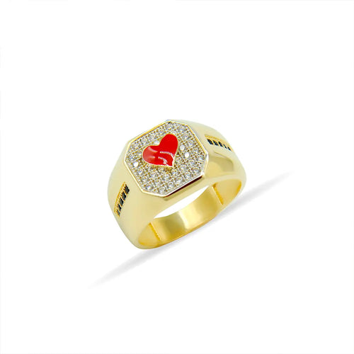 14K Solid Gold Heart Ring