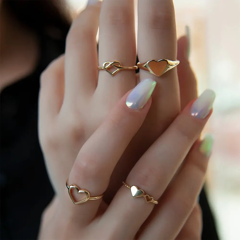 14K Solid Gold Heart Ring