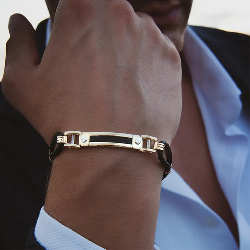 14K Solid Gold Men Bracelet