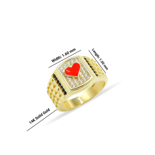 14K Solid Gold Poker Ring