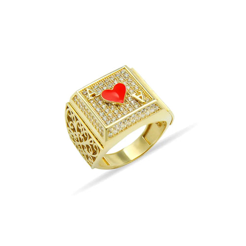 14K Solid Gold Poker Ring