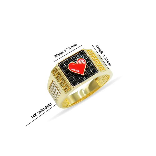 14K Solid Gold Poker Ring