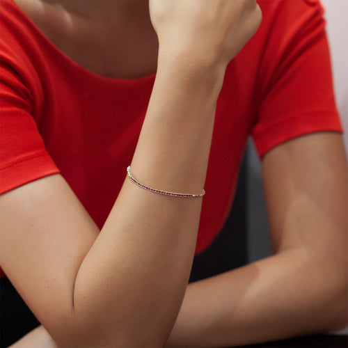 14K Solid Gold Ruby Bracelet