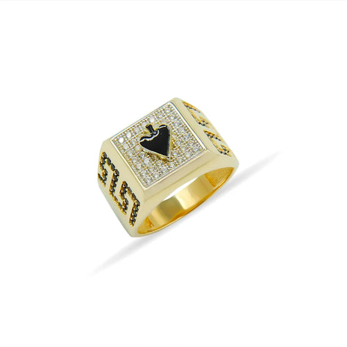 14K Solid Gold Spades Ring