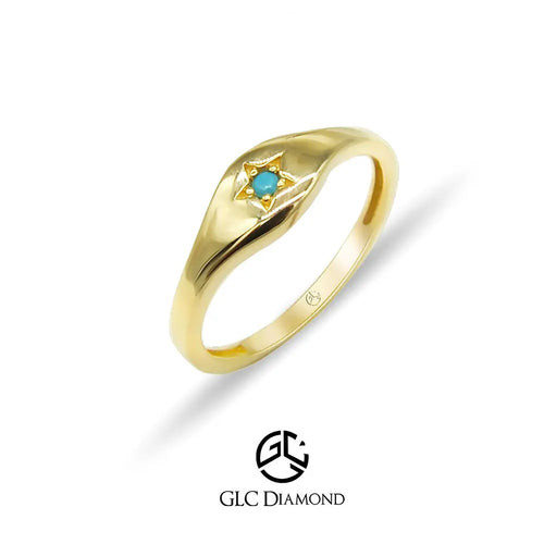 14K Solid Gold Star Ring