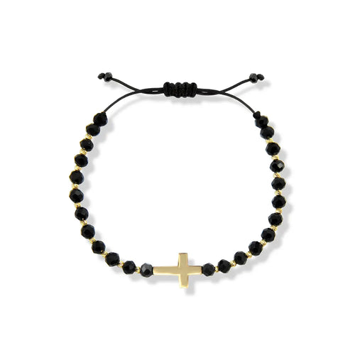 14K Solid Gold Unisex Cross Bracelet