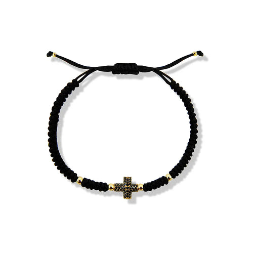 14K Solid Gold Unisex Cross Bracelet