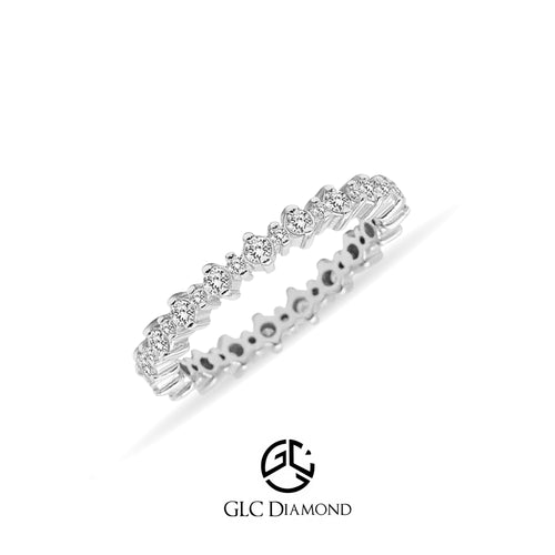 Full Eternity Two Prong Band, Matching Ring, Diamond Wedding Band, 0,60 Carat Eternity Ring