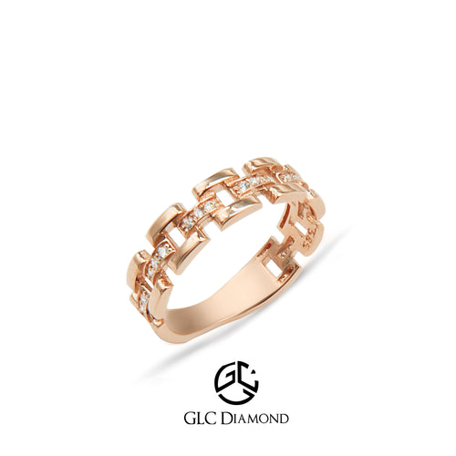 14K Gold Geometric Diamond Ring