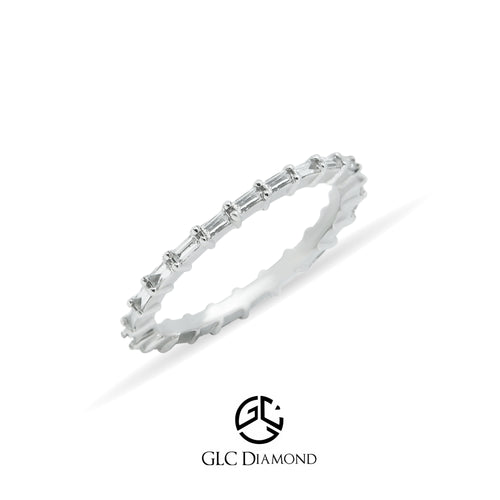 Full Eternity Wedding Band, 0,39 CT Baguette Cut Diamond Wedding Band