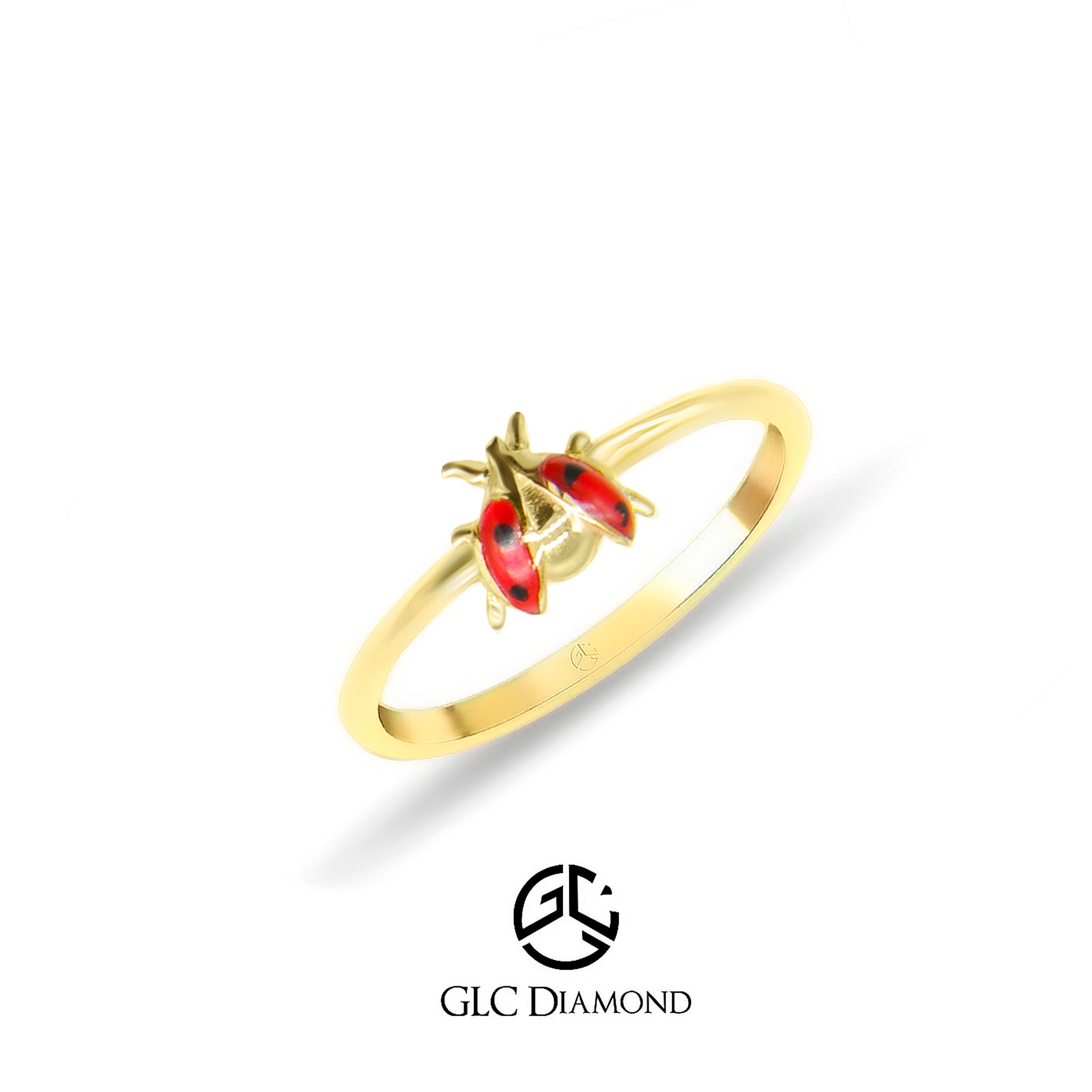 14K Solid Gold Ladybird Ring