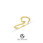 14K Solid Gold Wave Ring, Ocean Tide, Wavy Ring