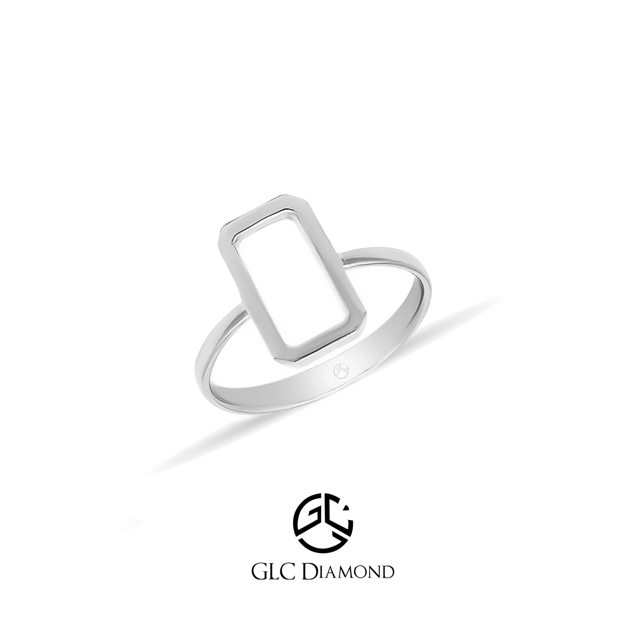 14K Solid Gold Ring, Frame Ring, Geometric Ring