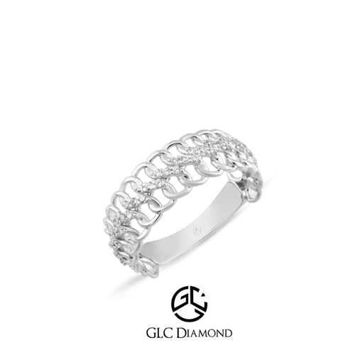 14K Gold Cuban Link Diamond Ring