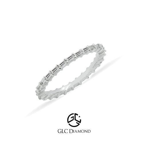 Full Eternity Wedding Band, 0,33 CT Baguette Cut Diamond Wedding Band