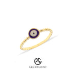 14K Gold Evil Eye Ring, Good Luck Ring, Positive Energy Ring