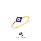 14K Gold Evil Eye Ring, Luck Ring, Positive Energy Ring