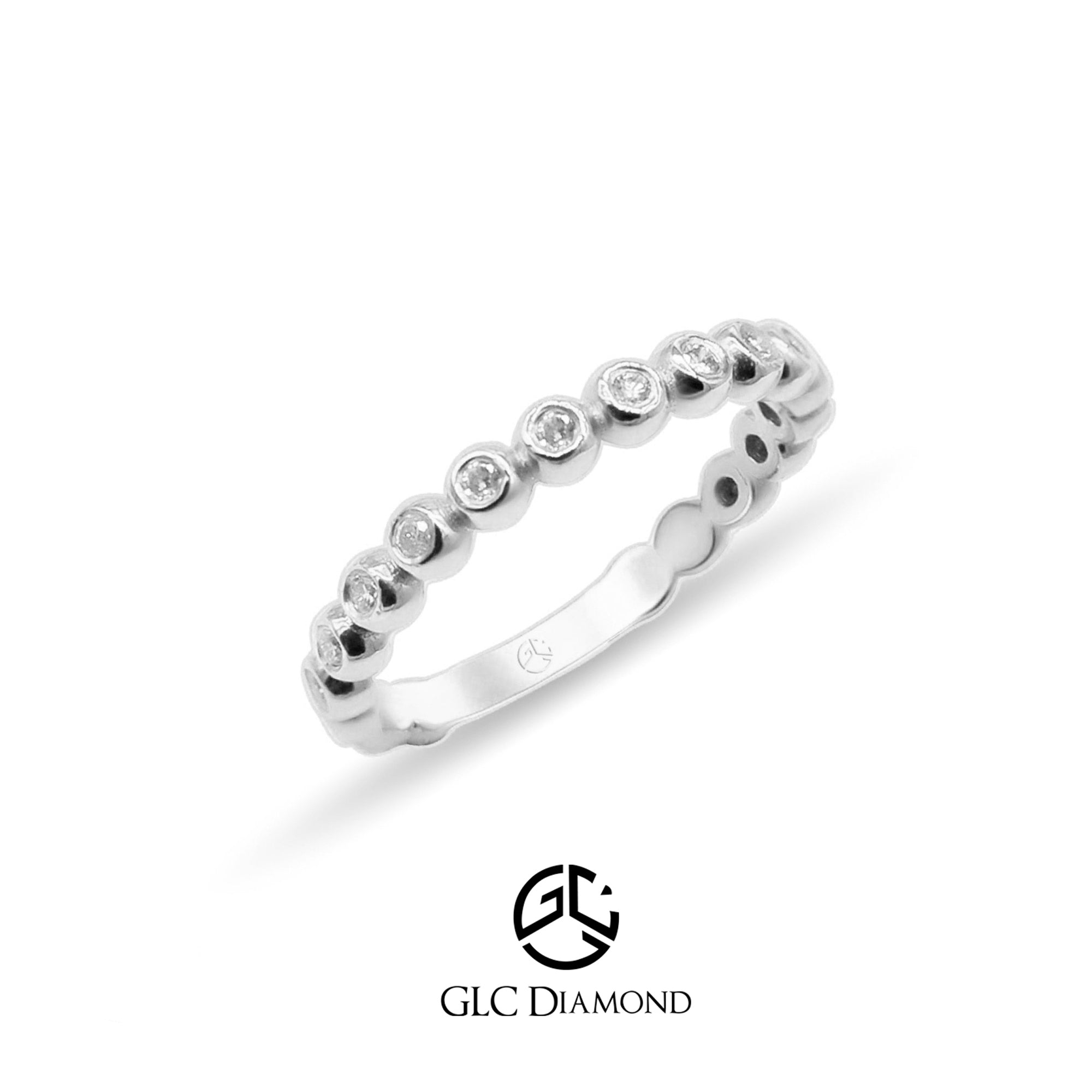 14K Gold Diamond Ring Bezel Ring