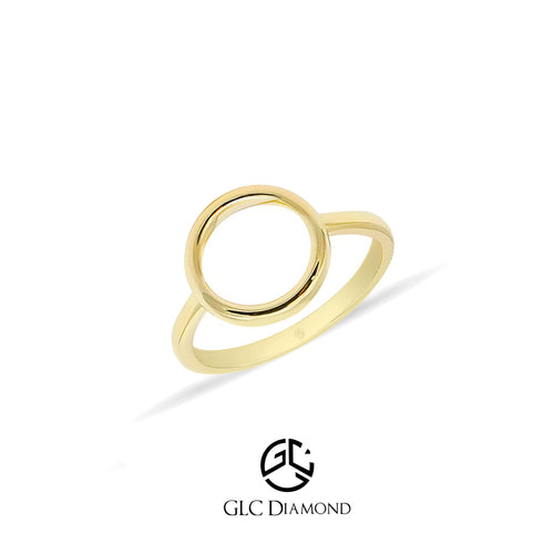 Circle Gold Ring, Geometric Ring, Open Circle Ring