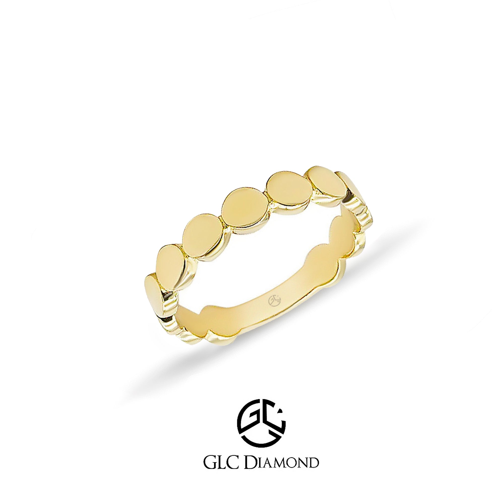 Circle Geometric Band, 14K Solid Gold Circle Ring