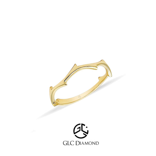 14K Solid Gold Twig Ring, Minimalist Ring