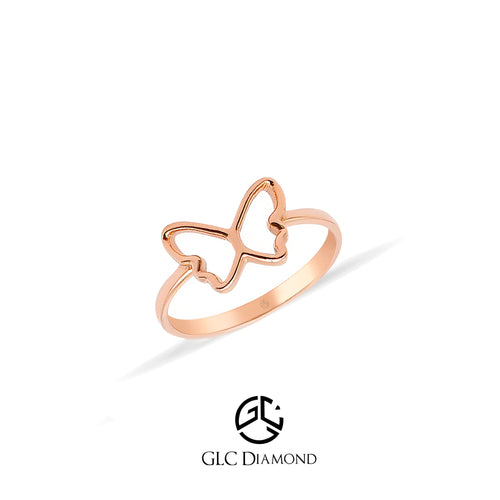 14K Solid Gold Butterfly Ring, Friendship Ring, Gold Ring