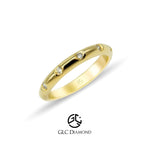 Flush Set Diamond Band, 14K Solid Gold Diamond Wedding Ring