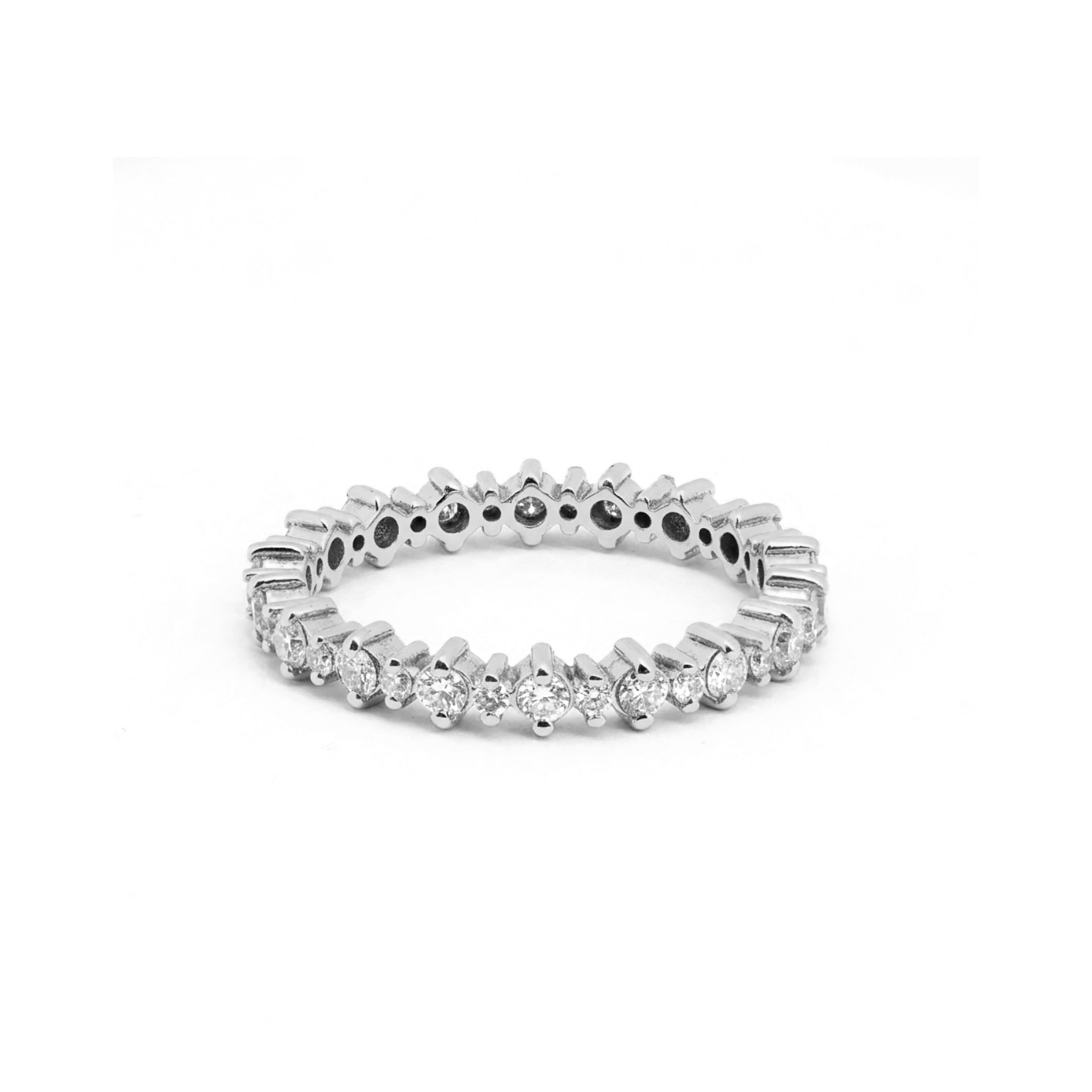 Full Eternity Two Prong Band, Matching Ring, Diamond Wedding Band, 0,60 Carat Eternity Ring