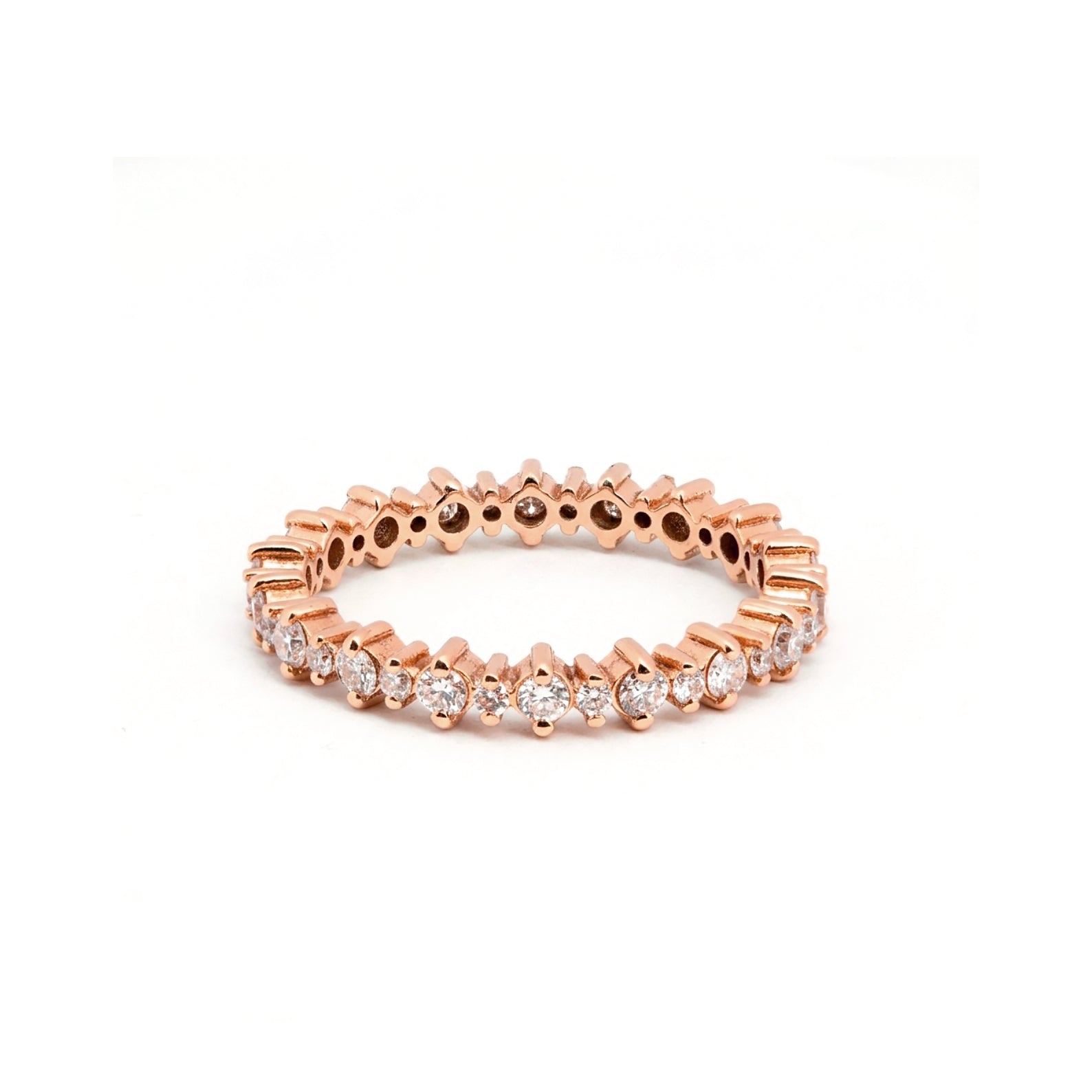 Full Eternity Two Prong Band, Matching Ring, Diamond Wedding Band, 0,60 Carat Eternity Ring