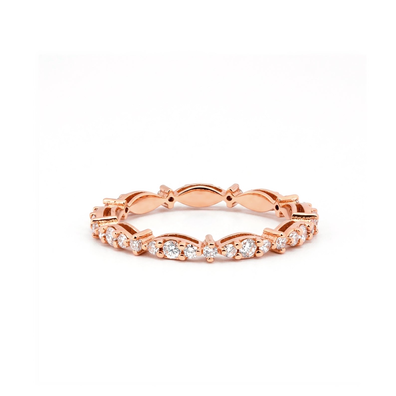 14K Gold Marquise Diamond Band