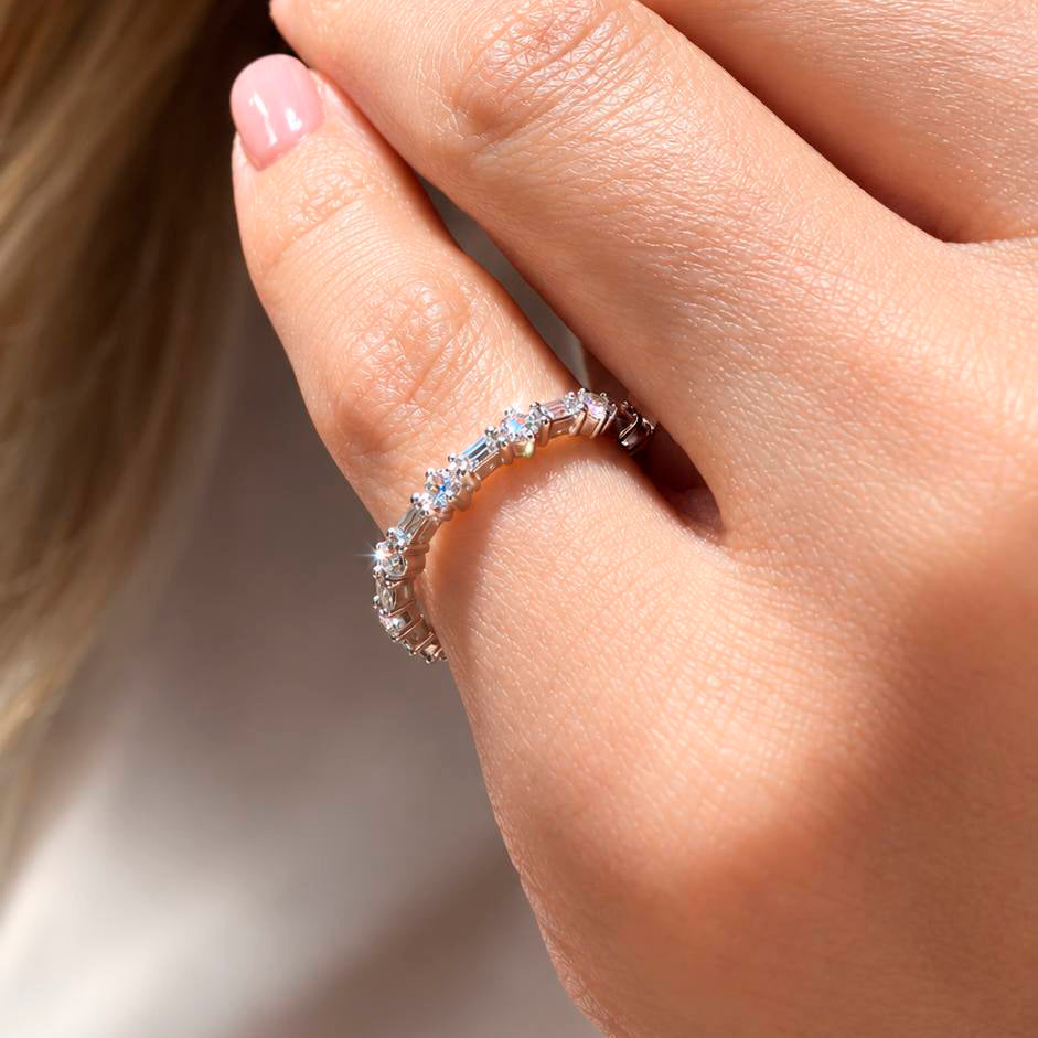 Handmade Baguette Diamond Ring / Bridal Jewelry