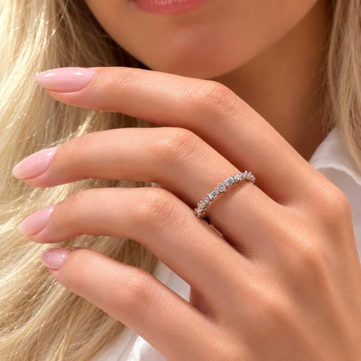 Handmade Baguette Diamond Ring / Bridal Jewelry