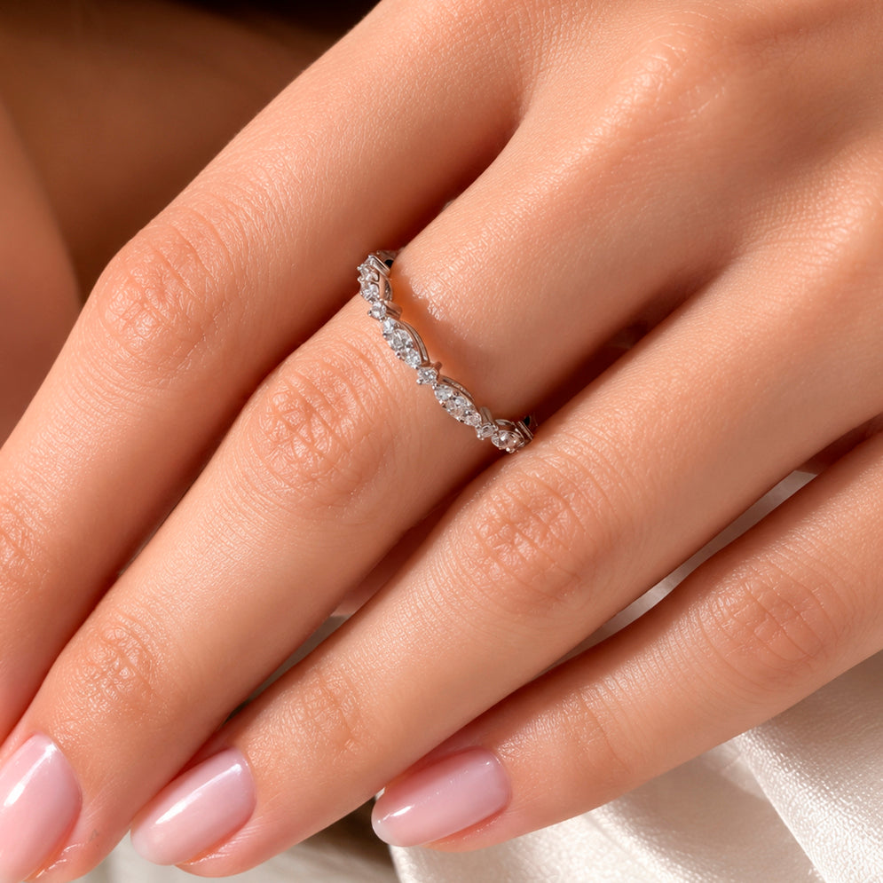 14K Gold Marquise Diamond Band