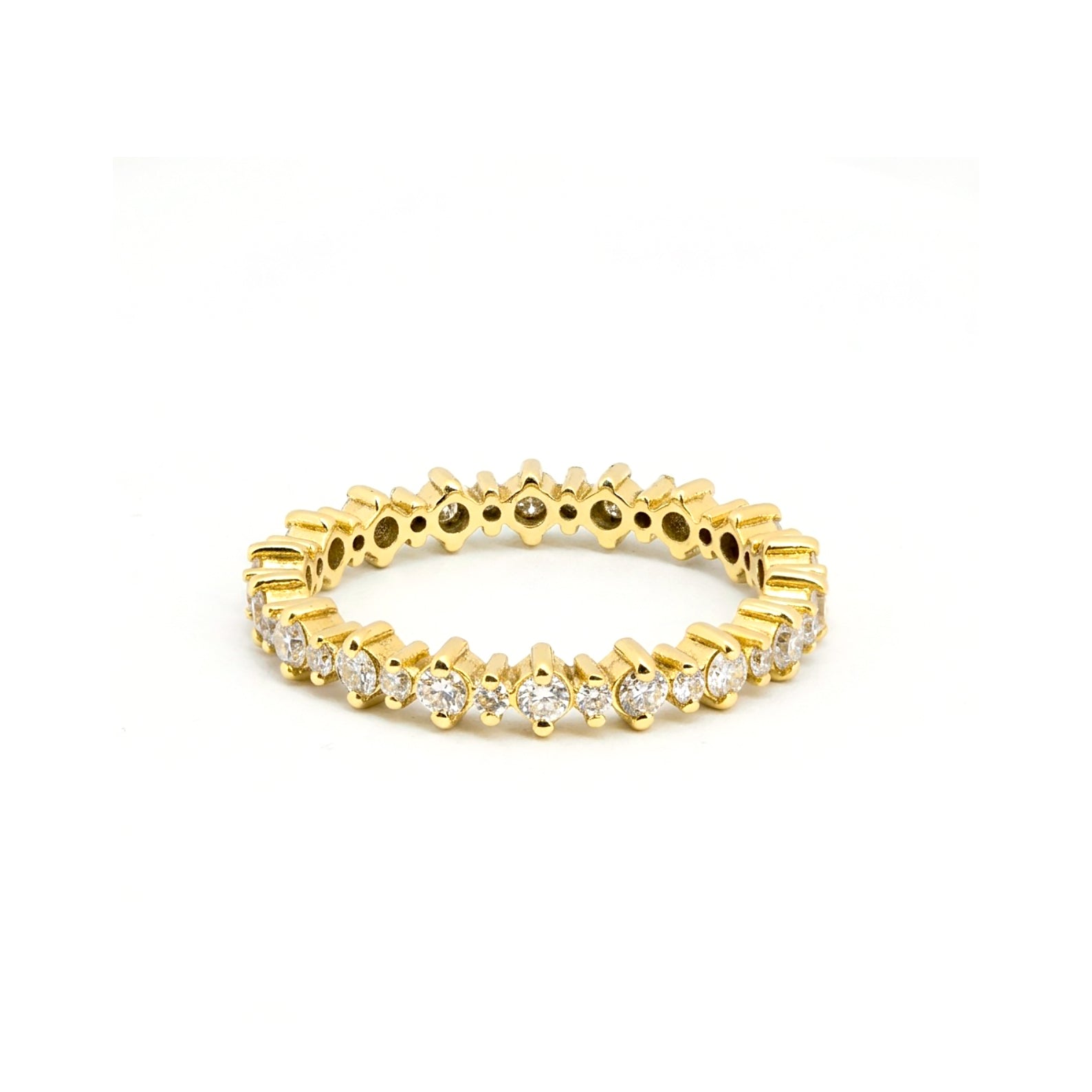 Full Eternity Two Prong Band, Matching Ring, Diamond Wedding Band, 0,60 Carat Eternity Ring
