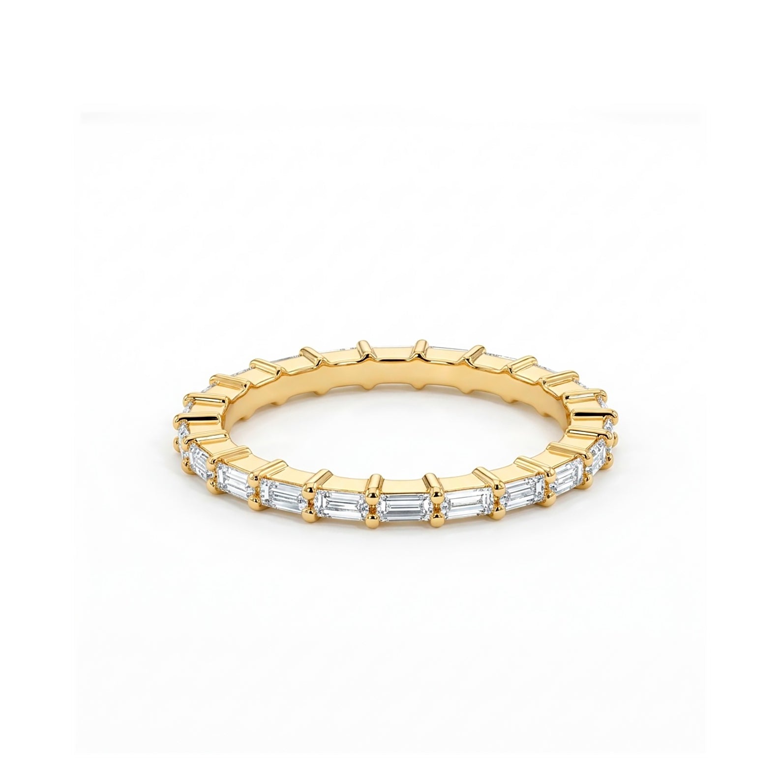 Full Eternity Wedding Band, 0,33 CT Baguette Cut Diamond Wedding Band