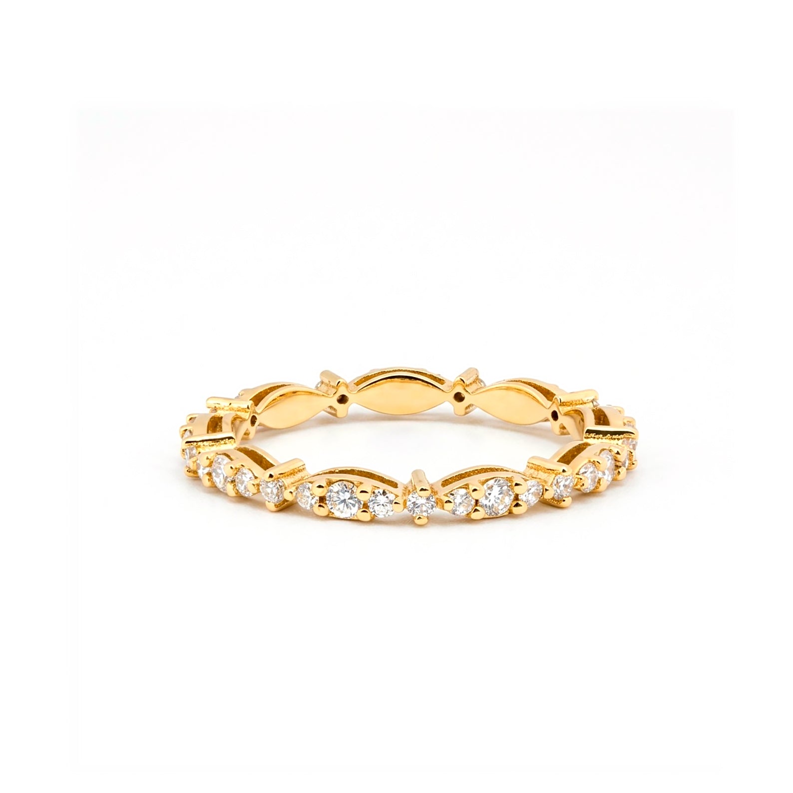 14K Gold Marquise Diamond Band