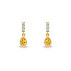 14K Gold Citrine Teardrop Earrings