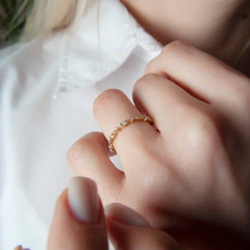 14K Gold Marquise Diamond Band