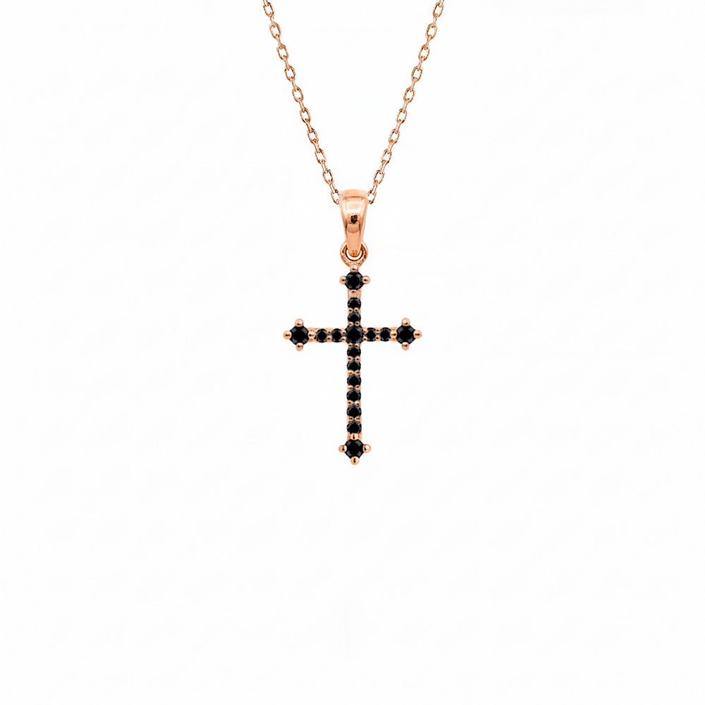 14K Black Diamond Gothic Faith