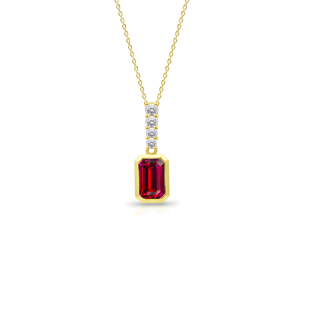 14K Gold Natural Ruby Necklace