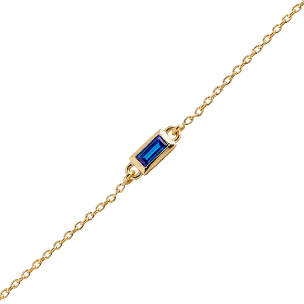 Minimalist Baguette Sapphire Bracelet
