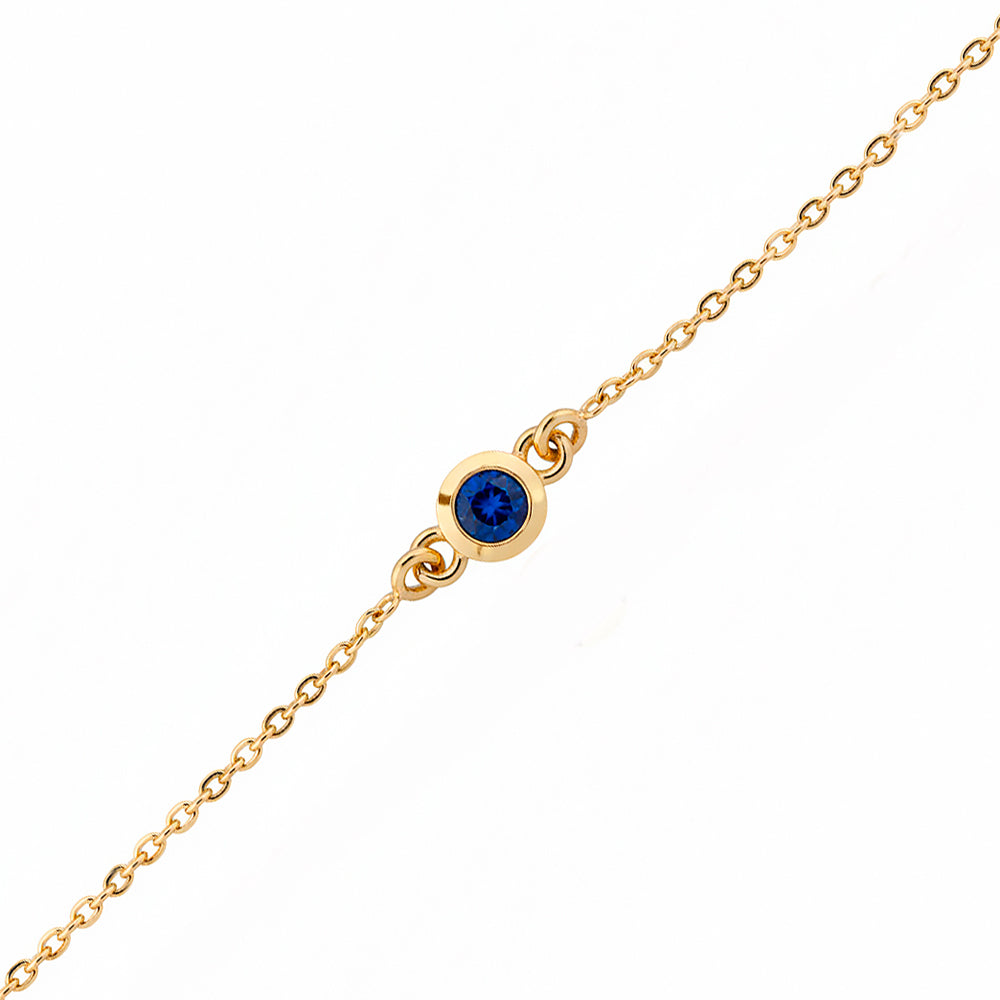 14K Gold Natural Sapphire Bracelet, Promise Bracelet