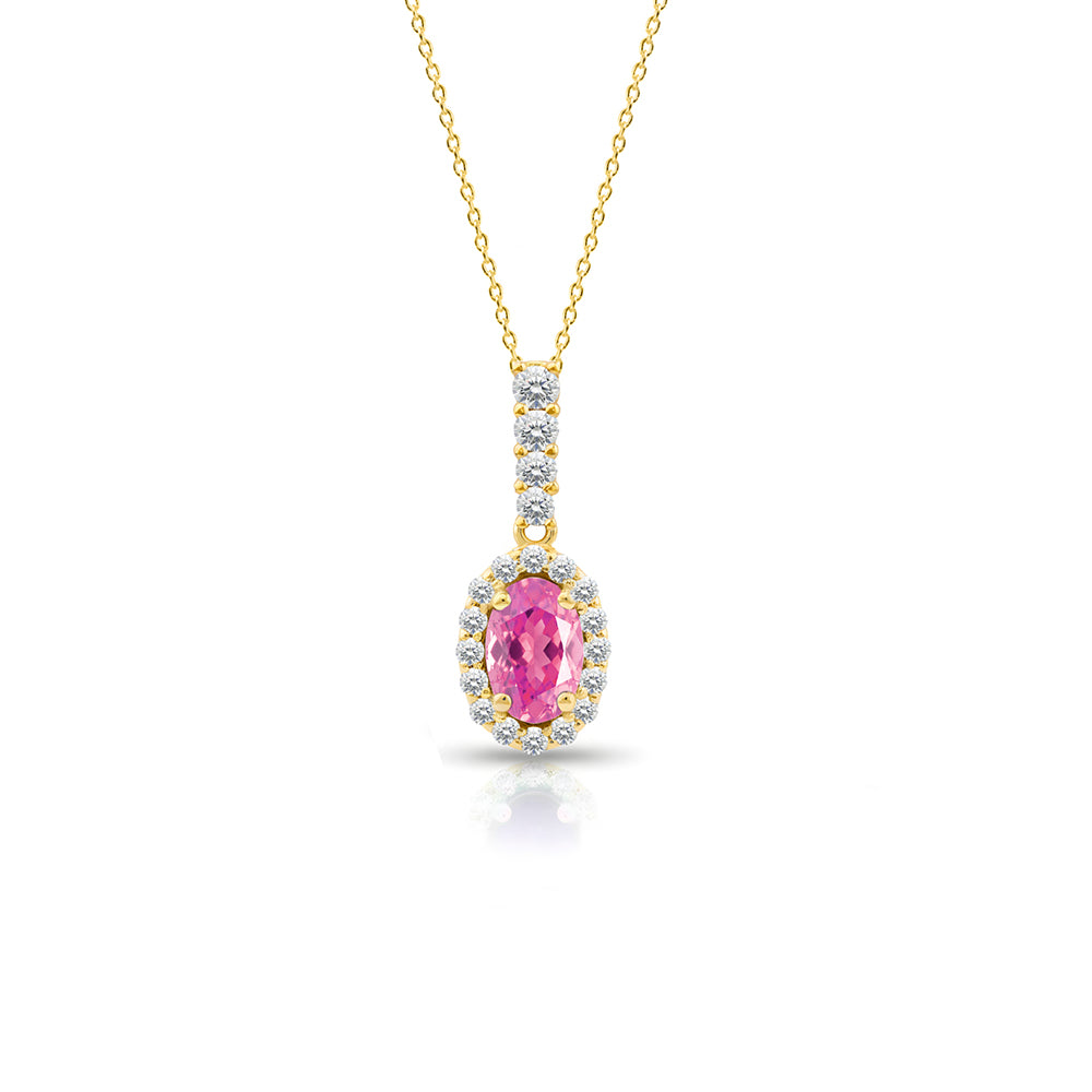 Feminine Pink Sapphire Necklace