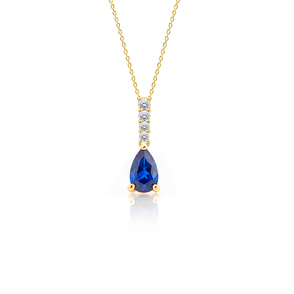 Natural Sapphire Diamond Necklace