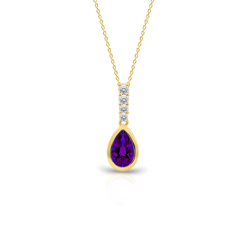 Pear Cut Amethyst Necklace