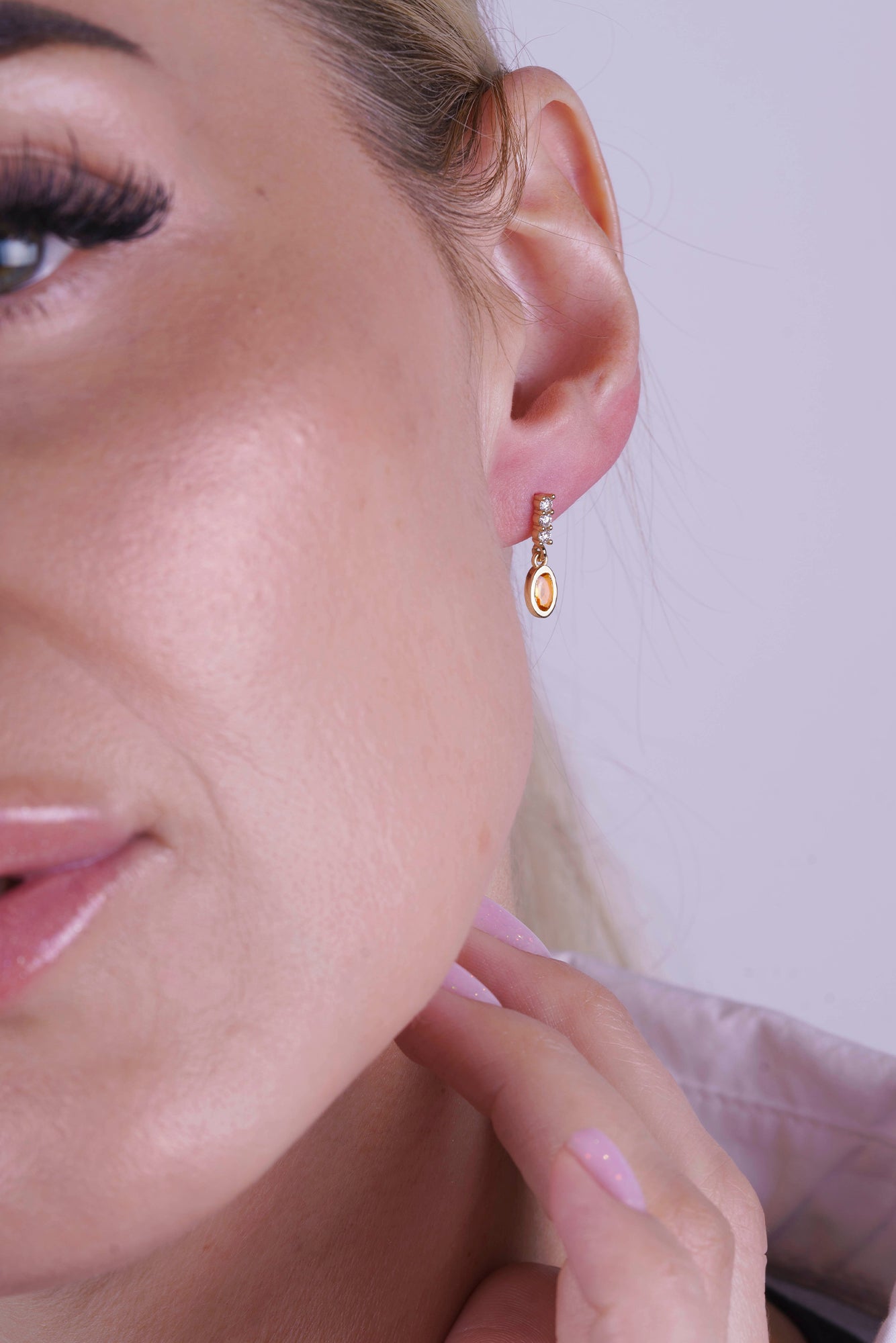 Oval Citrine Earrings