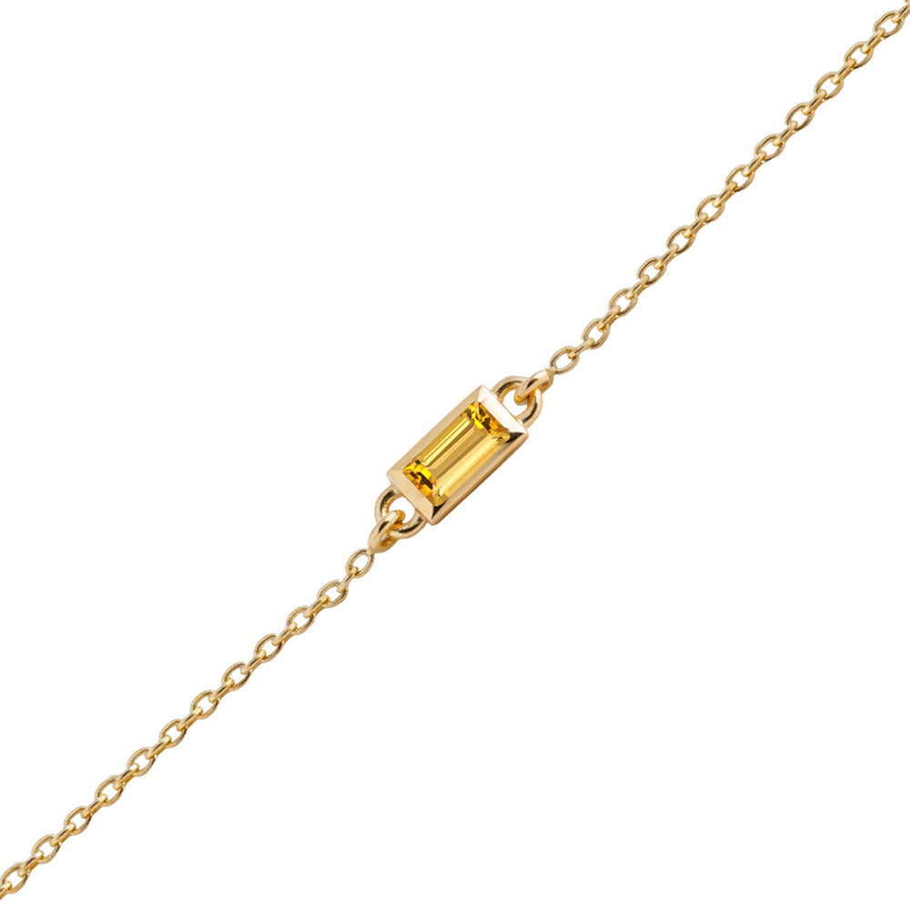 Baguette Cut Citrine Bracelet